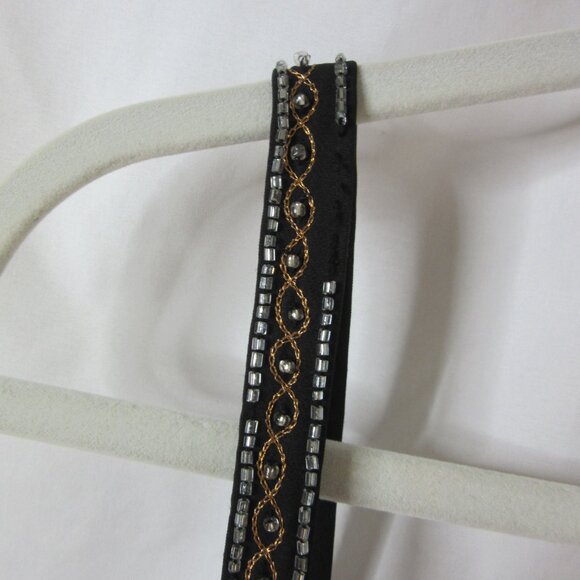 NBD Mini Cocktail Dress Black Copper Sequins Beading Stripes Tank Size Small - Picture 8 of 11